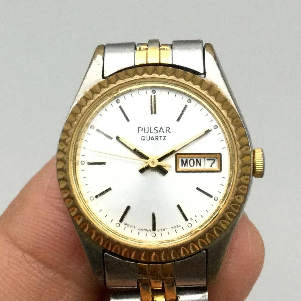Pulsar Presidential Womens Watch 24mm Two Tone Day Date V783-0030 New Battery 6